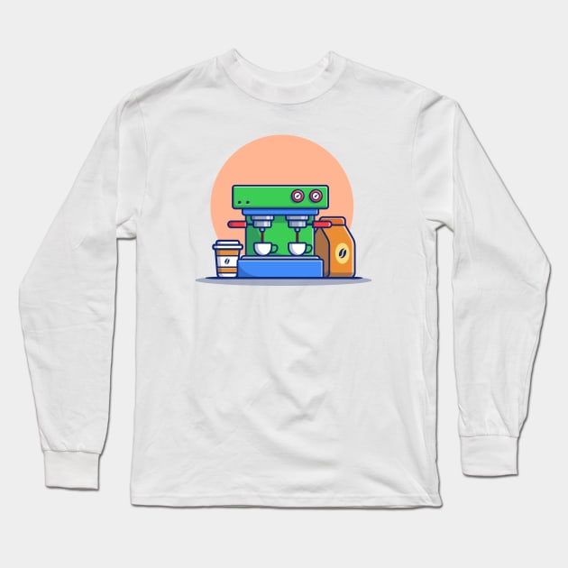 Coffee Machine Espresso, Mugs, Cup And Coffee Pack Long Sleeve T-Shirt by Catalyst Labs